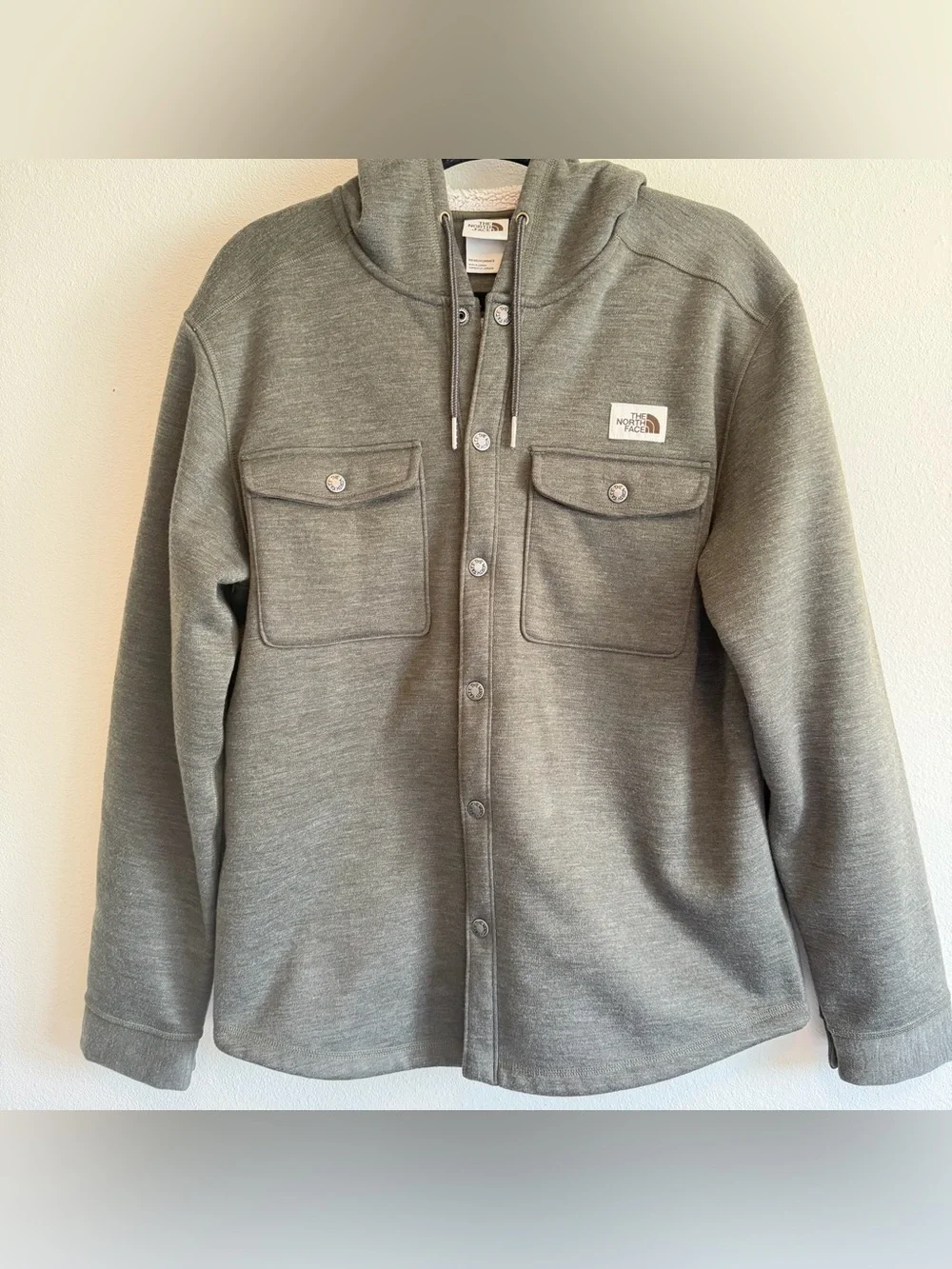 The North Face Sherpa Lined Hoodie Jacket Olive Green Mens Size Large L